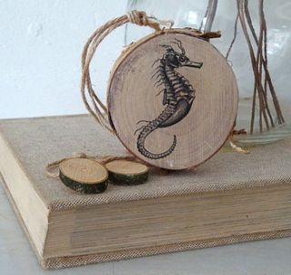 seahorse print tree charm by northern logic