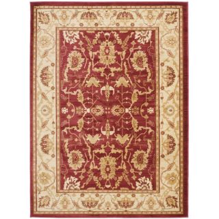 Traditional Oushak Red/cream Powerloomed Rug (53 X 76)