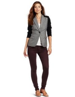 Vince Camuto Women's Colorblock Houndstooth Blazer, Rich Black, 2 Blazers And Sports Jackets