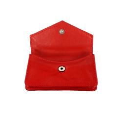 Red Leather Multipurpose Top flap Snap closure Credit Card Holder Business Card Holders