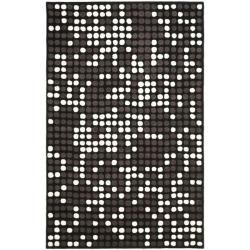 Handmade Soho Dots Black New Zealand Wool Rug (5x 8)