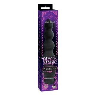 Bundle Package Of Black Magic 7in Ribbed Vibrator And a Lelo Personal Moisturizer 75ml Health & Personal Care