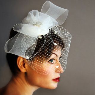 wonderland 1950s style dotted birdcage veil by lily and louie