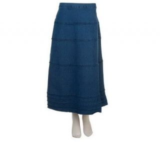 Denim & Co. Tiered Long Denim Skirt —