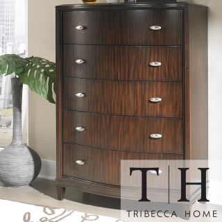 Tribecca Home Tribecca Home Cumbria Retro Modern Curved Front 5 drawerchest Brown Size 5 drawer