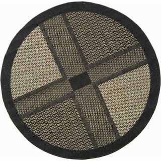 Indoor/ Outdoor Lakeview Black/ Sand Rug (67 Round)