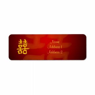 Return Address Label Chinese Double Happiness