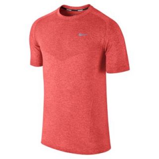 Nike Dri FIT Knit Short Sleeve Mens Running Shirt   Bright Mango