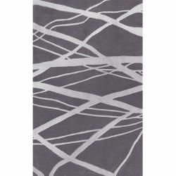 Nuloom Handmade Pino Geometric Grey Modern Byways Rug (6 X 9)