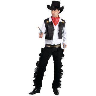 Wicked Wild West Cowboy Mens Fancy Dress Costume Adults Rodeo (Men Medium, Black) Toys & Games