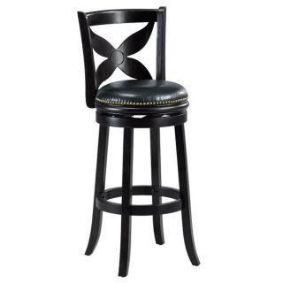 Livingston Cappuccino Floral Back Swivel Bar Stool