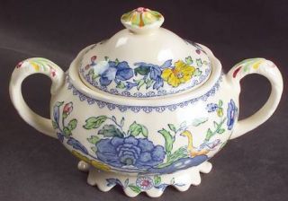 Masons Regency/Plantation Colonial  Sugar Bowl & Lid, Fine China Dinnerware   B