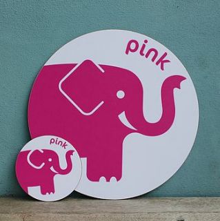 elephant placemat and coaster set by colourful dove