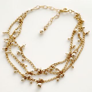 triple strand scattered pearl bracelet by kate wood jewellery