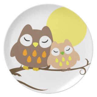 Lovely Owl Dinner Plates