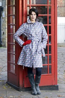 raincoat cobalt ditsy floral by caro london