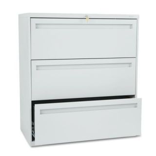 Hon 700 Series 36 inch Wide Three drawer Lateral file Gray Cabinet