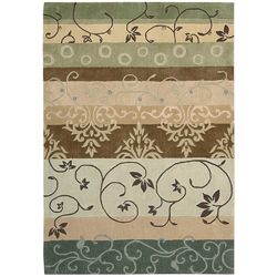Nourison Contours Green Hand tufted Area Rug (8 X 106)