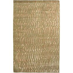 Julie Cohn Hand knotted Olive Royal Abstract Design Wool Rug (8 X 11)