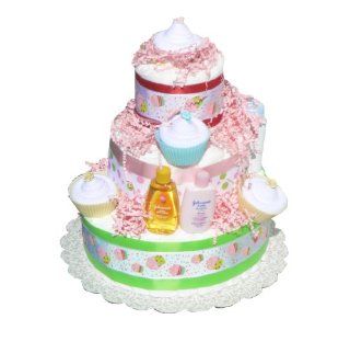 3 Tier Sweet Shop Cupcake Baby Shower Diaper Cake  Baby Diapering Gift Sets  Baby