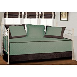 Brentwood Quilted Seafoam Blue/espresso Cotton/polyester 4 piece Daybed Set