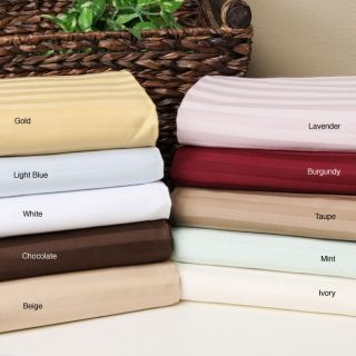 None Egyptian Cotton 650 Thread Count Olympic Queen Striped Sheet Set Purple Size Olympic Queen