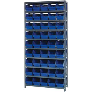 Quantum Storage Complete Shelving System with 6in. Bins — 36in.W x 18in.D x 75in.H, 45 bins (17 7/8in.L x 6 5/8in.W x 6in.H each), Model# 1875204  Single Side Bin Units