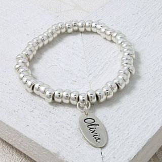 handmade personalised silver name slinky bracelet by indivijewels