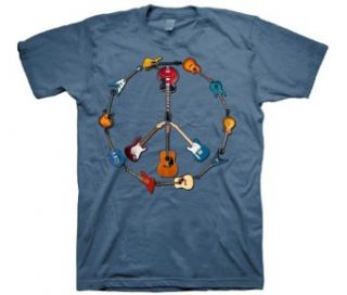 Guitar Designs   Guitar Peace Sign Mens T Shirt In Indigo Blue, Size Small, Color Indigo Blue Clothing