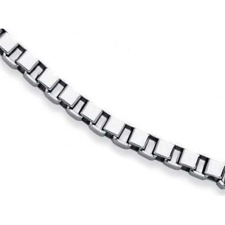 Jewelryweb Stainless Steel Mens Large Box Link Necklace   24 Inch