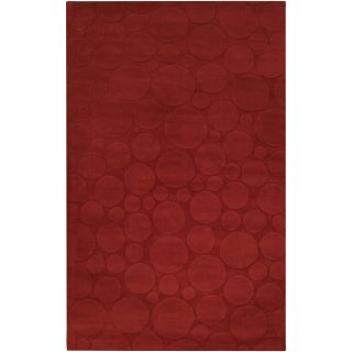Candice Olson Loomed Red Scrumptious Geometric Circles Wool Rug (5 X 8)