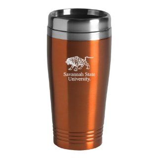 Savannah State University   16 ounce Travel Mug Tumbler   Orange Sports & Outdoors