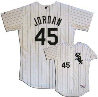 Michael Jordan Chicago White Sox #45 Throwback Authentic Diamond Collection MLB Baseball Jersey (Home White, Sizes 44   48)  Sports Fan Baseball And Softball Jerseys  Sports & Outdoors
