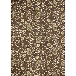 Hand tufted Tobacco Brown Wool Area Rug (5 X 8)