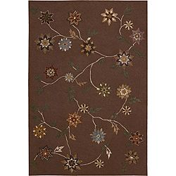 Nourison Hand tufted Contours Floral Brown Rug (5 X 76)