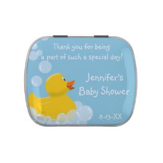 Rubber Ducky With Bubbles Baby Shower Favor Jelly Belly Tins