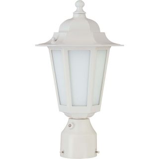Cornerstone White With Satin White Glass 1 light Post Lantern