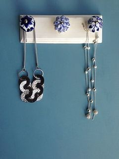 jewellery hanger blue door knob hooks by not a jewellery box