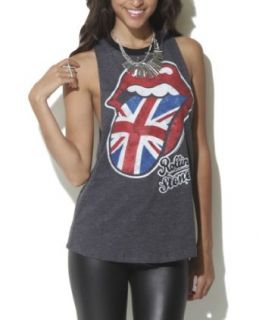 Wet Seal Women's Rolling Stones Flag Tank XL Charcoal