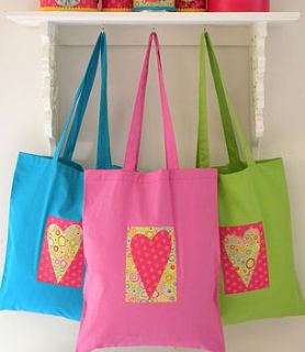 heart tote bag by sugar plum handmade gifts