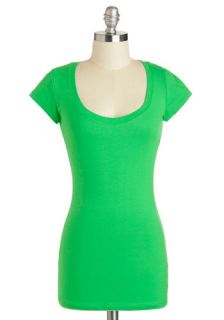 Learn the Basics Top in Lime  Mod Retro Vintage Short Sleeve Shirts