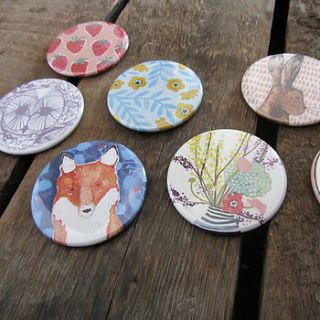illustrated pocket mirror by stephanie cole design