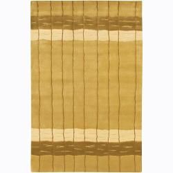 Hand knotted Striped Mandara Wool Rug (2 X 3)