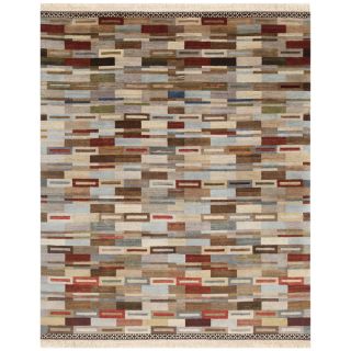 Hand knotted Contemporary Abstract Mix Wool Area Rug (8 X 10)