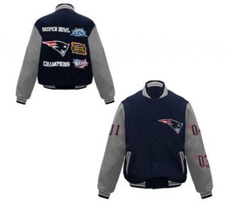 NFL New England Patriots Super Bowl Champions Varsity Jacket —