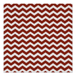 Vintage Girly Red White Chevron Pattern Posters