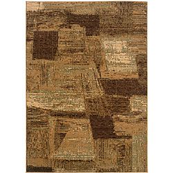 Brown/ Cream Abstract Rug (92 X 125)
