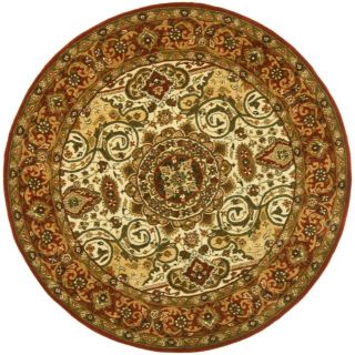 Handmade Persian Legend Ivory/rust Oriental Wool Rug (6 Round)