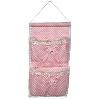 [Polka Dot & Lace] Pink/Wall Hanging/ Hanging Baskets / Wall Baskets /Wall Pocket (8*14)   Nursery Hanging Organizers