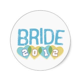 Vintage Yellow and Blue Sporty Bride 2012 Stickers